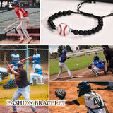 Baseball Charm Bracelets for Men Women, Adjustable Nylon Rope Chain