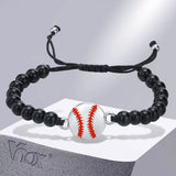 Baseball Charm Bracelets for Men Women, Adjustable Nylon Rope Chain