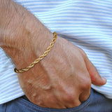 Stainless Steel Twisted Rope Chain Bracelet, Christmas Jewelry