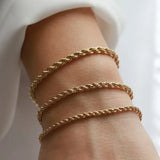 Stainless Steel Twisted Rope Chain Bracelet, Christmas Jewelry