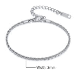 Stainless Steel Twisted Rope Chain Bracelet, Christmas Jewelry