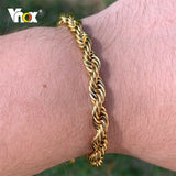 Stainless Steel Twisted Rope Chain Bracelet, Christmas Jewelry