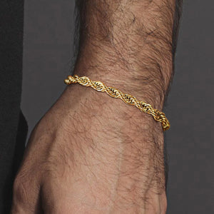 Stainless Steel Twisted Rope Chain Bracelet, Christmas Jewelry