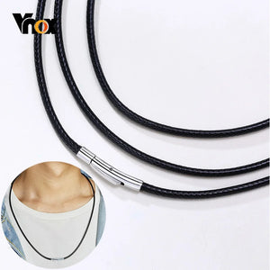 2/3 mm Wide Leather Rope Chain Choker Necklaces 16-30 Inch