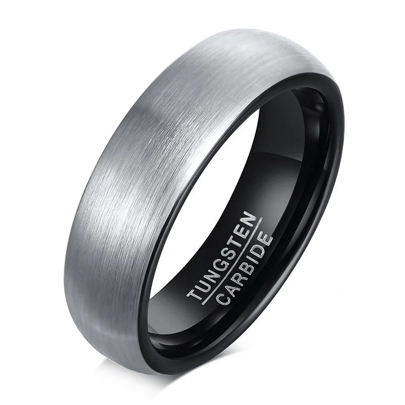 6mm Men Wedding Tungsten Carbide Ring, Matte Finished Comfort Fit