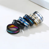 8mm Tungsten Carbide Rings for Men - Thin Line Style Wedding Bands