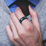 8mm Tungsten Carbide Rings for Men - Thin Line Style Wedding Bands