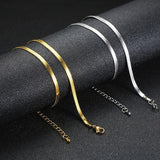 Adjustable Snake Chain Necklace for Women, Stainless Steel Choker Collar