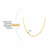 Adjustable Snake Chain Necklace for Women, Stainless Steel Choker Collar