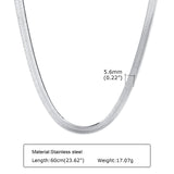 Men's Stainless Steel Snake Chain Necklace 5.6mm Choker Collar Gift