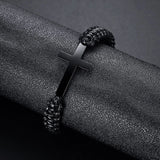 Cross Charm Bracelet Braided Rope Unisex Jewelry