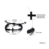 Cross Charm Bracelet Braided Rope Unisex Jewelry