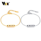 CZ Stone Charm Chain Bracelets for Women