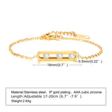 CZ Stone Charm Chain Bracelets for Women