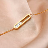 CZ Stone Charm Chain Bracelets for Women