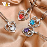 CZ Heart Urn Necklace, Stainless Steel Cremation Jewelry
