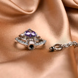 CZ Heart Urn Necklace, Stainless Steel Cremation Jewelry