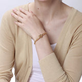 Candid Style Stainless Steel Knot Bangle Bracelet for Women