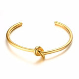 Candid Style Stainless Steel Knot Bangle Bracelet for Women