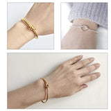 Candid Style Stainless Steel Knot Bangle Bracelet for Women