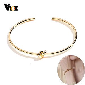 Candid Style Stainless Steel Knot Bangle Bracelet for Women
