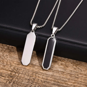 Men's Stainless Steel Necklace Geometric Pendant Collar