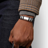 Casual Leather Bracelet, Braided Wristband for Men