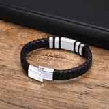 Casual Leather Bracelet, Braided Wristband for Men