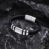Casual Leather Bracelet, Braided Wristband for Men