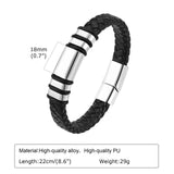 Casual Leather Bracelet, Braided Wristband for Men