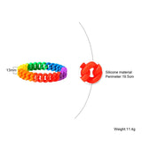 Rainbow Silicone Bracelets for Men Women with Elastic Rubber Wristband