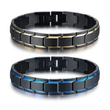 Men's Stainless Steel Chain Link Bracelet Engrave Wristband Male Jewelry