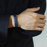Men's Stainless Steel Chain Link Bracelet Engrave Wristband Male Jewelry
