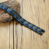 Men's Stainless Steel Chain Link Bracelet Engrave Wristband Male Jewelry