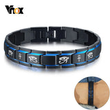 Men's Stainless Steel Chain Link Bracelet Engrave Wristband Male Jewelry