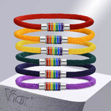 Casual Rope Chain Bracelets with Rainbow Clasp