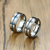 Men's 8mm Thin Groove Tungsten Ring