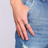 Men's 8mm Thin Groove Tungsten Ring