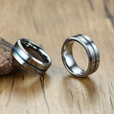 Men's 8mm Thin Groove Tungsten Ring