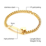 Heart ID Tag Bracelet Stainless Steel Chain