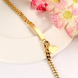 Heart ID Tag Bracelet Stainless Steel Chain