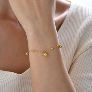 Ball Beads Charm Bracelet Stainless Steel Adjustable Chain Minimalist Gift