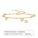 Ball Beads Charm Bracelet Stainless Steel Adjustable Chain Minimalist Gift