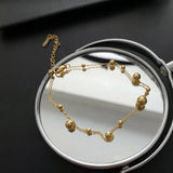 Ball Beads Charm Bracelet Stainless Steel Adjustable Chain Minimalist Gift