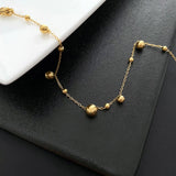 Ball Beads Charm Bracelet Stainless Steel Adjustable Chain Minimalist Gift