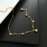 Ball Beads Charm Bracelet Stainless Steel Adjustable Chain Minimalist Gift