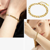 Stainless Steel Chain Bracelet with Cubic Zirconia