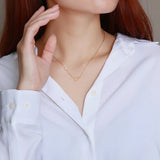 Heart Love Charm Choker Necklace for Women, Stainless Steel Metal Link Chain