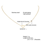 Heart Love Charm Choker Necklace for Women, Stainless Steel Metal Link Chain