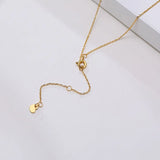 Heart Love Charm Choker Necklace for Women, Stainless Steel Metal Link Chain